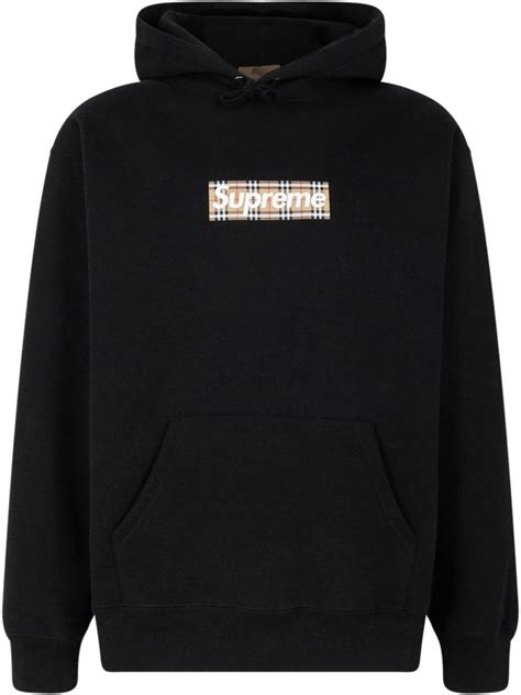 supreme box logo burberry hoodie|supreme Burberry sweatshirt logo.